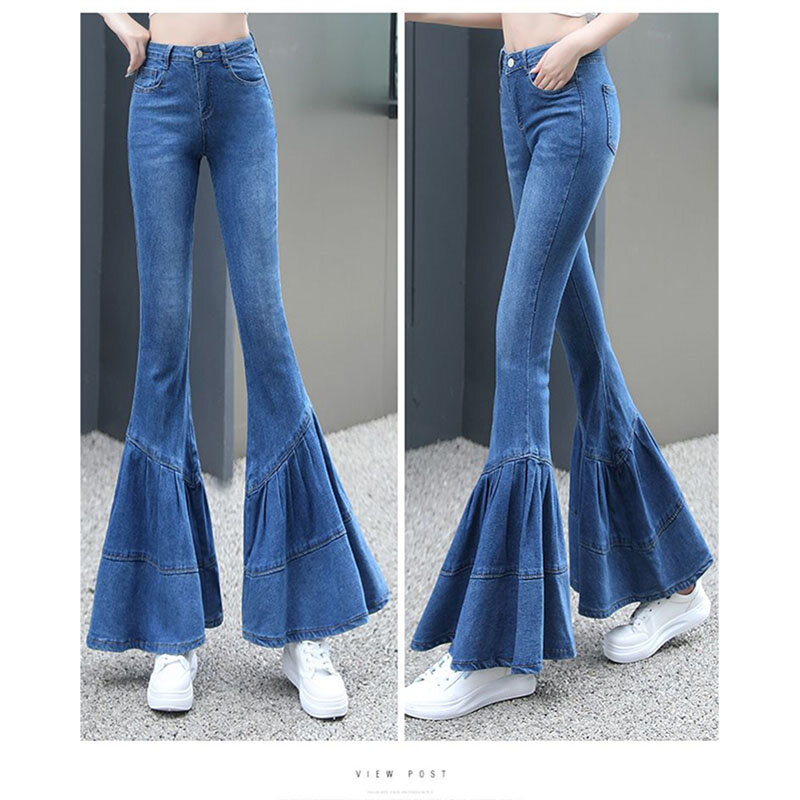 Poczucie designu duży róg dziewięciopunktowe dżinsy damskie wiosna i jesień 2024 nowy szczupły smukłym temperamentem spodnie dżinsowe