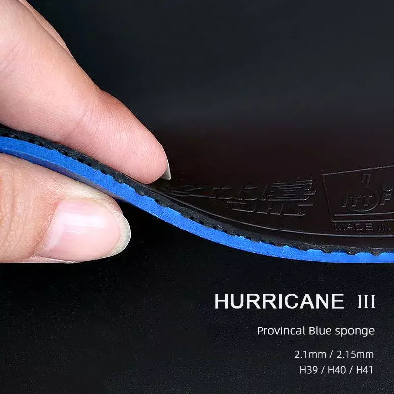 Originele Dhs Hurricane 3 Neo Provincal Tafeltennis Rubber Professionele Tacky Ping Pong Rubber Met Blauw Oranje Spons