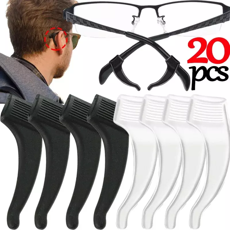 2/20pcs Silicone Anti-slip Ear Hook Glasses Leg Ear Sleeve Bracket Fastener Eyeglasses Accessories Grip Anti-fall Eyewear Holder