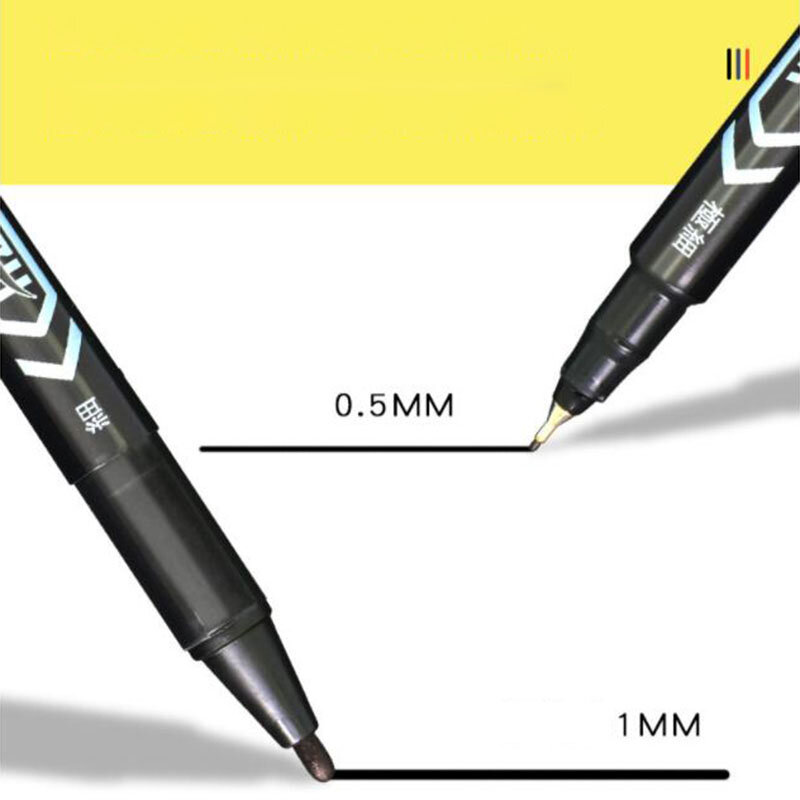 2/5/10 szt. Twin Tip kolorowe markery permanentne Art długopisy Fine Point wodoodporny tłusty czarny tusz Sketchbook do malowania w szkole dostaw Q