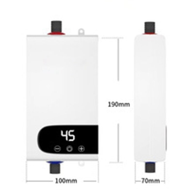 4500W Newest Water Heater Instant Water Heater Tankless Instantaneous Faucet Tap Hot Water Crane LED Digital EU Plug