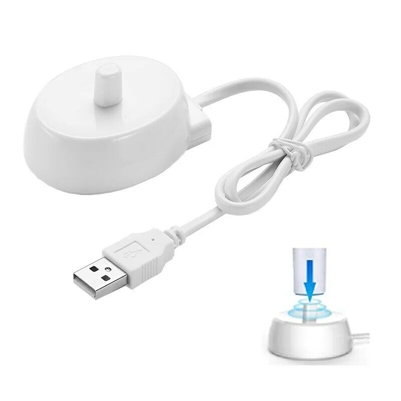 USB Plug Electric Toothbrush Replacement Charger Power Cord Supply Inductive Charging Base Model 3757 Travel Charger For Oral B