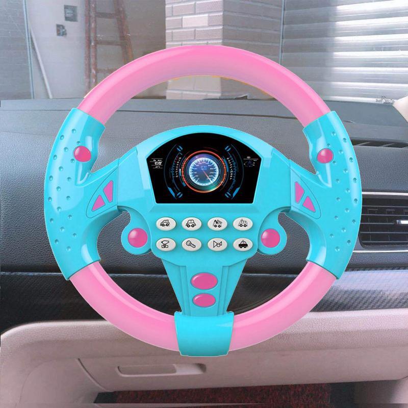Simulação elétrica dos desenhos animados dirigindo volante do carro bebê soando brinquedos crianças carrinho de criança educacional cedo dirigindo brinquedos