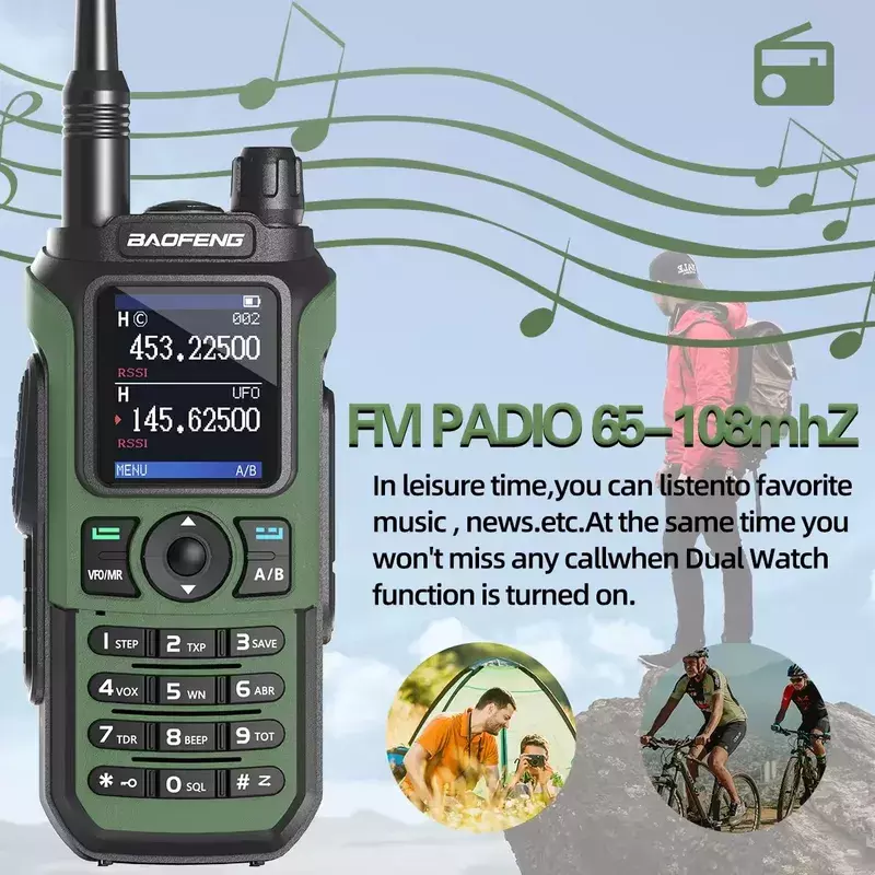 Baofeng-walkie-talkie de frecuencia de copia inalámbrica, Radio bidireccional IP45 impermeable, transceptor HF portátil de largo alcance, 16KM, UV 21 Pro