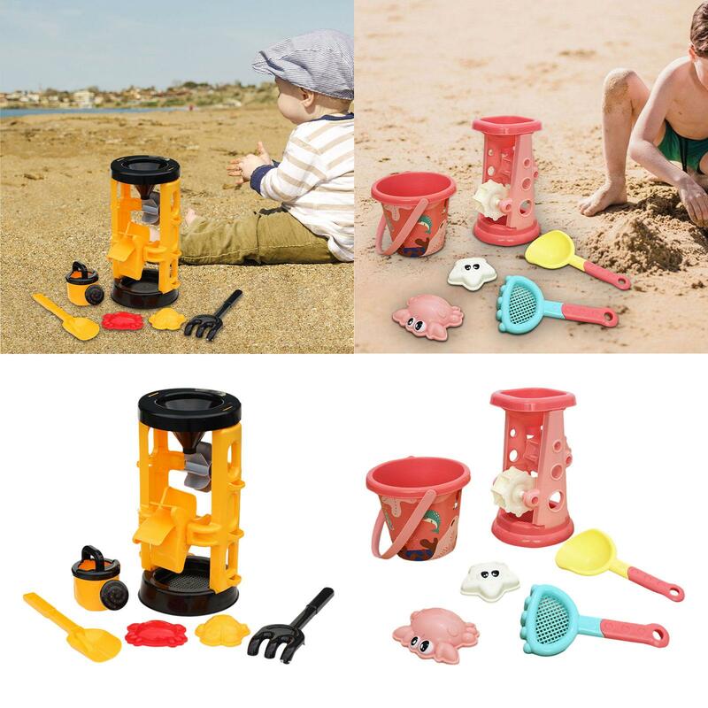เซ็ตทรายของเล่นชายหาด6ชิ้นของเล่นทางน้ำกลางแจ้งสำหรับสวนชายหาดเด็ก
