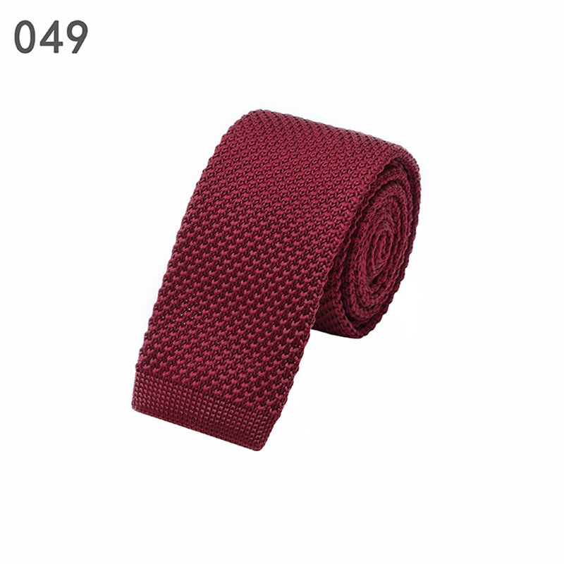 Cravates De luxe Pour hommes, 5.7CM, couleur unie, noir, gris, rouge, bleu marine, tricotées