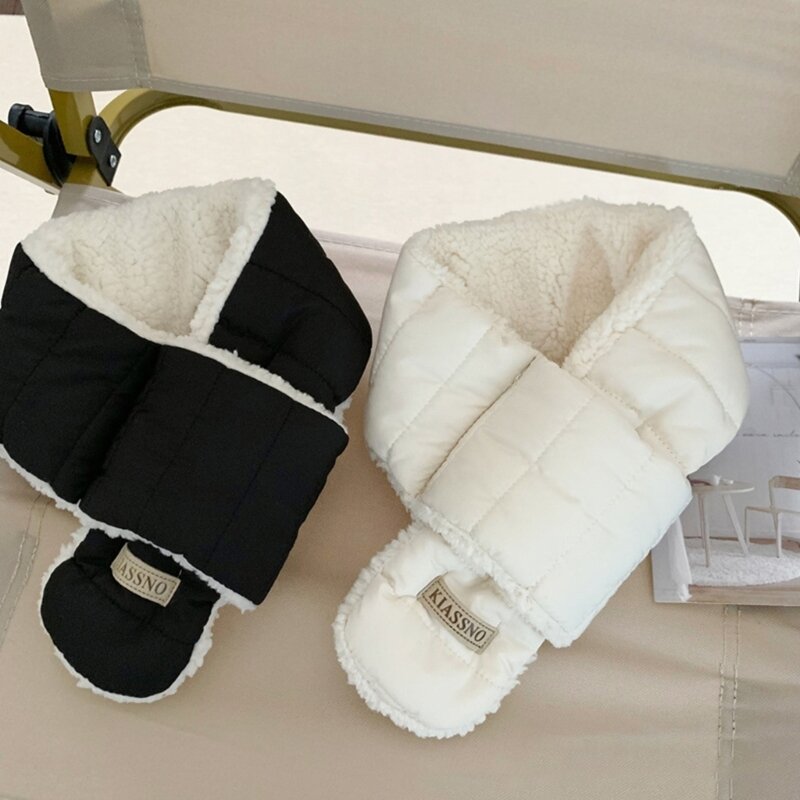 Cachecol versátil quente e macio para crianças lã cordeiro cachecol elegante unissex para crianças