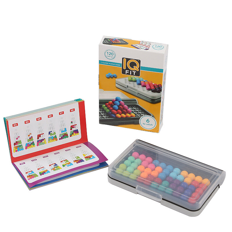 Jogo de Viagem IQ Puzzle Pro para Crianças e Adultos, Jogo de Habilidade Cognitiva, Brinquedos Montessori, 3D, 120 Desafios