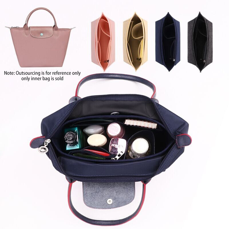 여성용 메이크업 정리 펠트 삽입 가방 핸드백, 여행 이너 지갑, 휴대용 화장품 가방, 다양한 브랜드 가방에 적합
