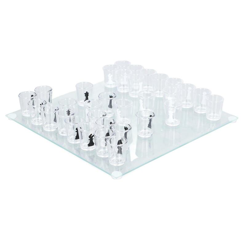 Шахматный набор, стеклянная игра-забавный подарок-прочный прозрачный набор для напитков-идеально подходит для рекламных акций