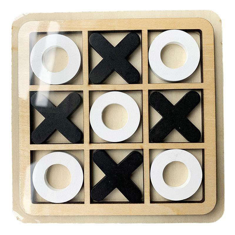 Mini Tabletop Wooden Board Game, Jogo Tic-Tac-Toe, Puzzle, Competitive X O Blocks, Coffee Table Decor, Jogos de festa, Kids Gift