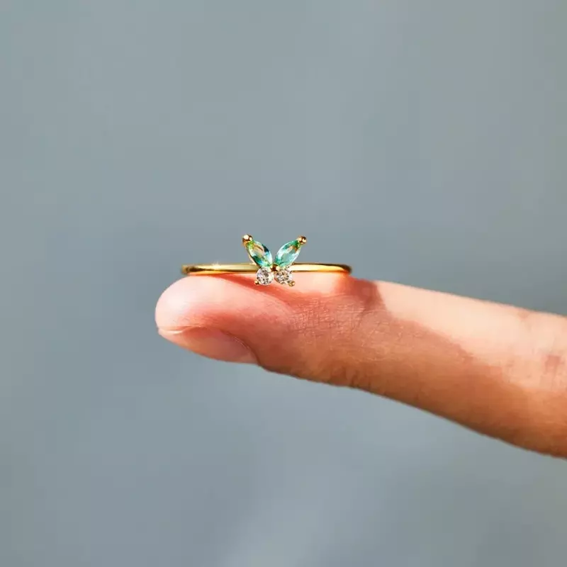 แหวน S925ลาย monkton น่ารักแบบไล่ระดับสีเงินสเตอร์ลิงสำหรับผู้หญิงแหวนเปิดชุบทองปรับได้เครื่องประดับแฟชั่นที่สวยงาม