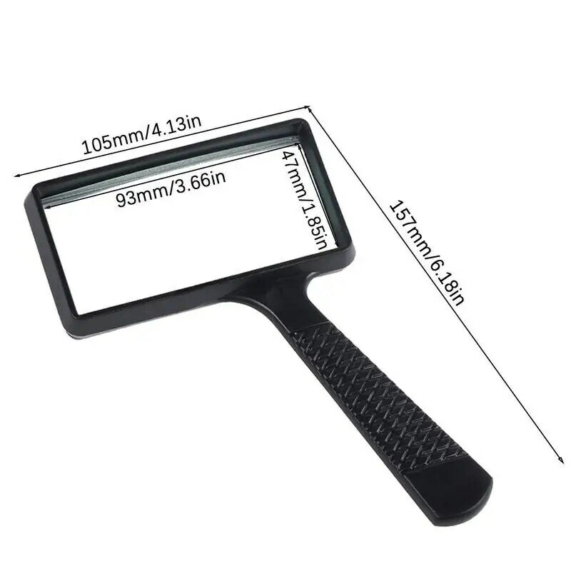 Rectangle Magnifying Glass 3X Small Magnifier Portable Reading Magnifier Science Tool For Repair Low Visions Seniors Reading