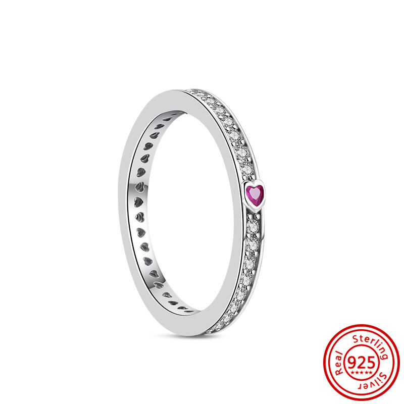 Реальное искусственное серебряное кольцо, сердце, снежинка, прозрачный циркон, Бабочка, блестящие циркониевые ювелирные изделия, Роскошный Подарок на годовщину для женщин