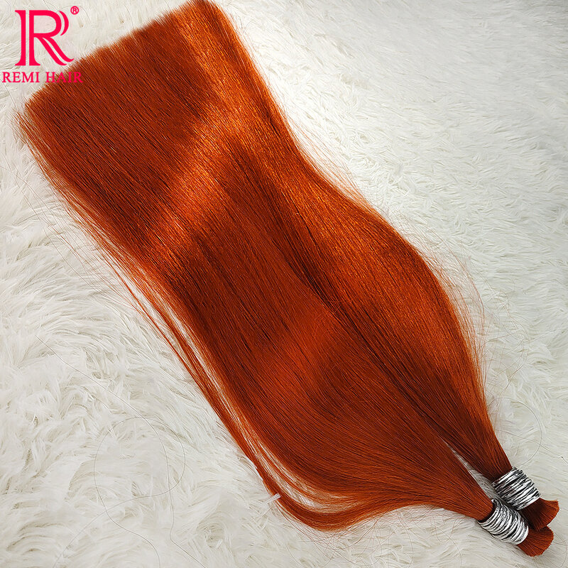 Human Hair Bulk Extension No Weft Boho Braids Virgin 100% Real Human Hair 350# Ginger Orange Ginger Hair Weaving For Braiding