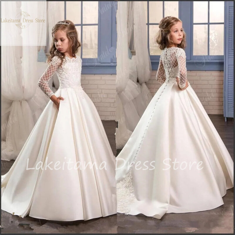 Простые Платья с цветочным рисунком для девочек, свадебное платье для девочек, детское вечернее платье принцессы с бантом