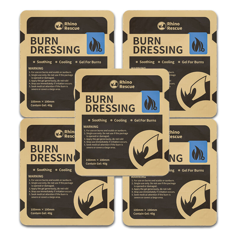 Rhino Rescue Burn Dressing: Emergency Burn Care Gel, Sunburn Gel, Cooling Soothing Cream - Relieve Scalds