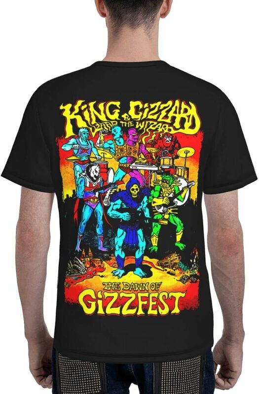 T-Shirt à Manches Courtes pour Garçon, Estival et Décontracté, à la Mode, dérivGizard et Lézard Wizard Band