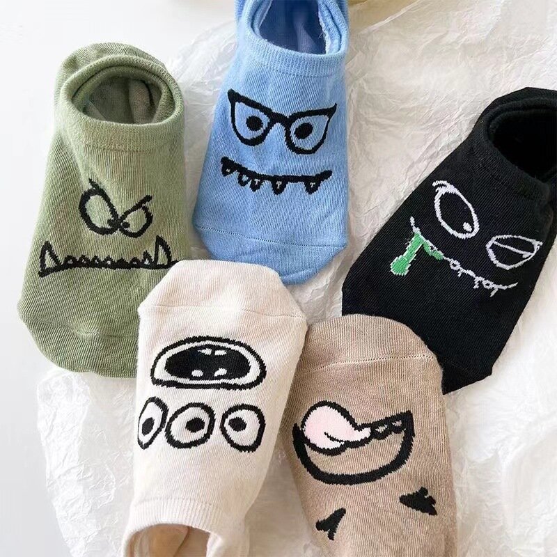 Cartoon Funny Boat Socks Women's Socks Summer Thin Silicone Non-slip Invisible Shallow Japanese Style Cute Short Socks InsTrendy