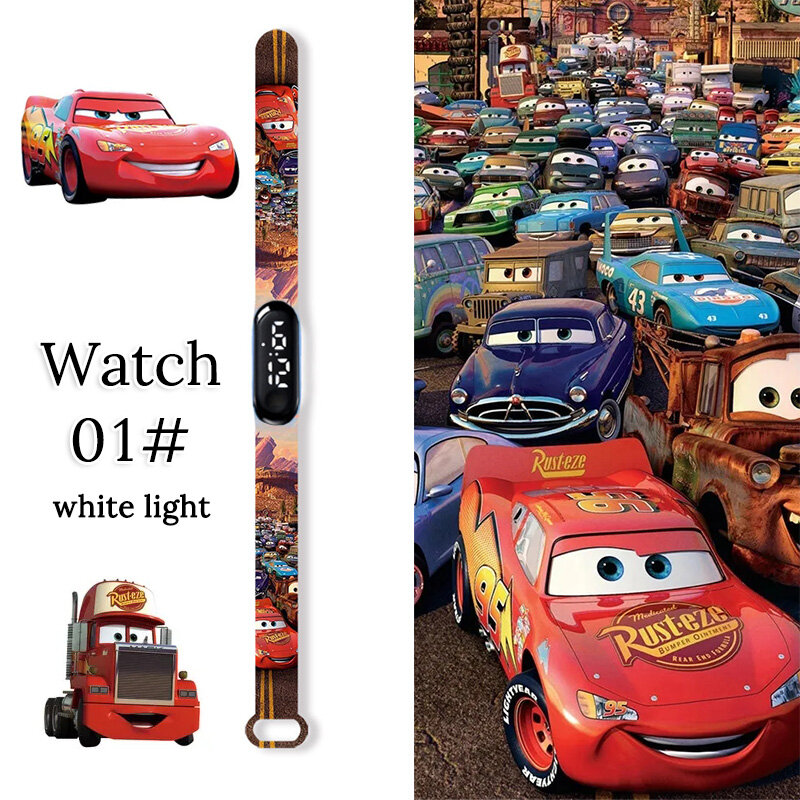 Disney Cars-relojes para niños y niñas, pulsera táctil deportiva con correa de silicona, Led, Digital, regalo para estudiantes