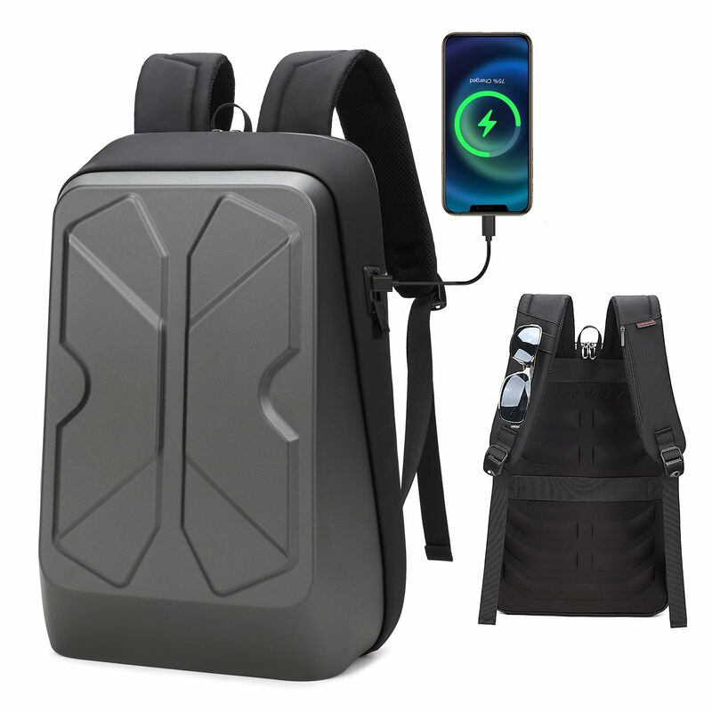 Men's 15.6 Inch Laptop Hard Shell Backpack E-sport Gaming Backpacks With USB Charging Port Men Carry on Slim Business Daypack