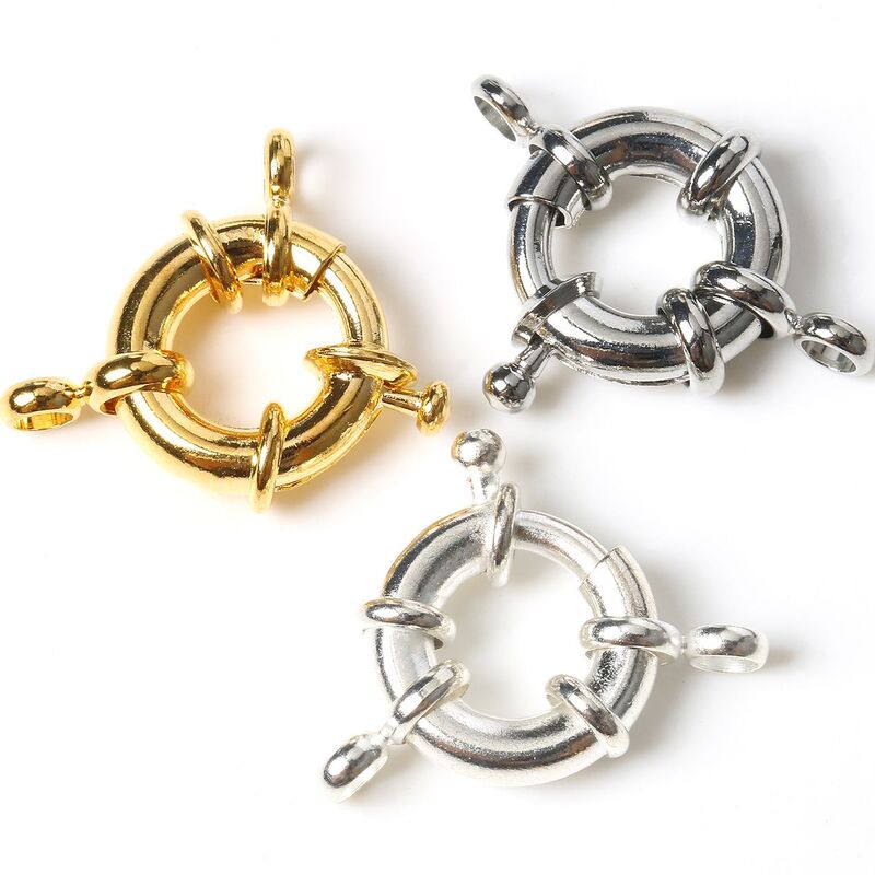 10 Buah/Lot Gesper Musim Semi Tahan Karat Warna Emas untuk Membuat Perhiasan Kait Ujung Pelaut Gesper Gelang Kalung Aksesori Konektor