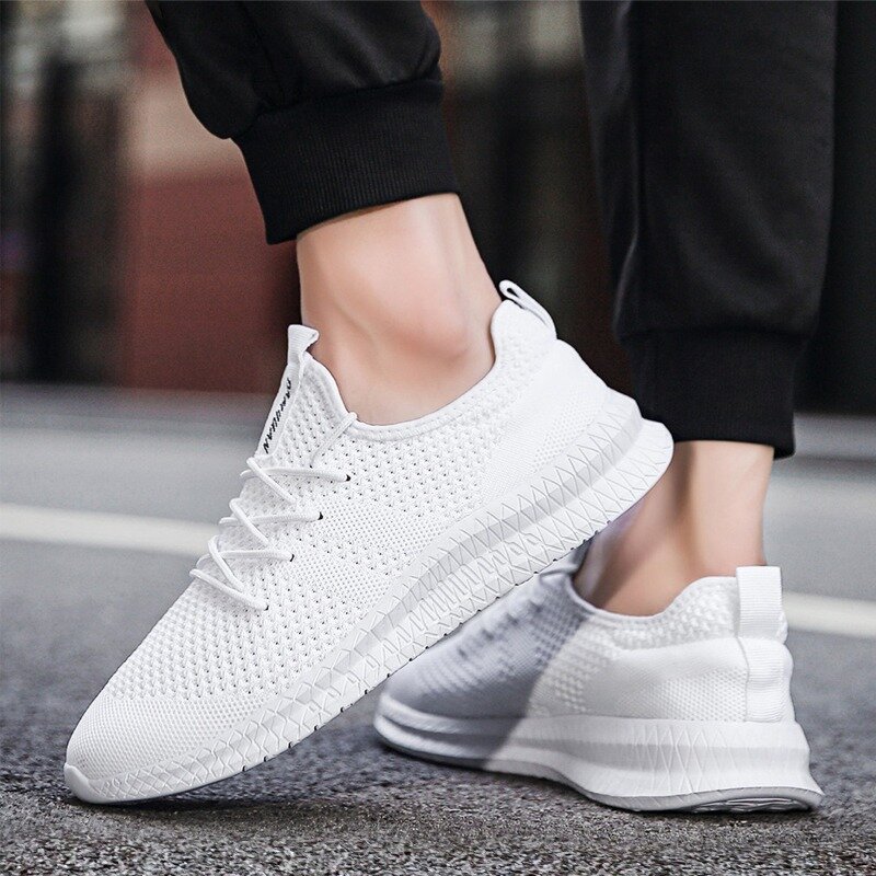 Damyuan męskie buty codzienne trampki buty sportowe do biegania na świeżym powietrzu lekkie sportowe buty do tenisa do joggingu białe obuwie Zapatos