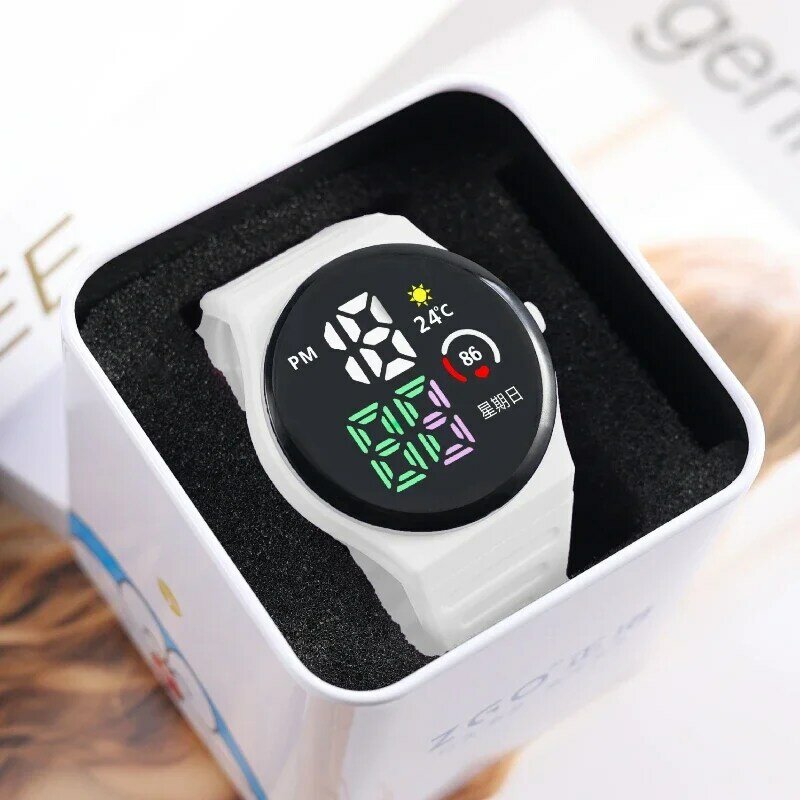 2023 New Luxury Brand Children LED Electronic Watch Women Men Couple Watches Dual Color Student Sports Clock Kids Smart Watch