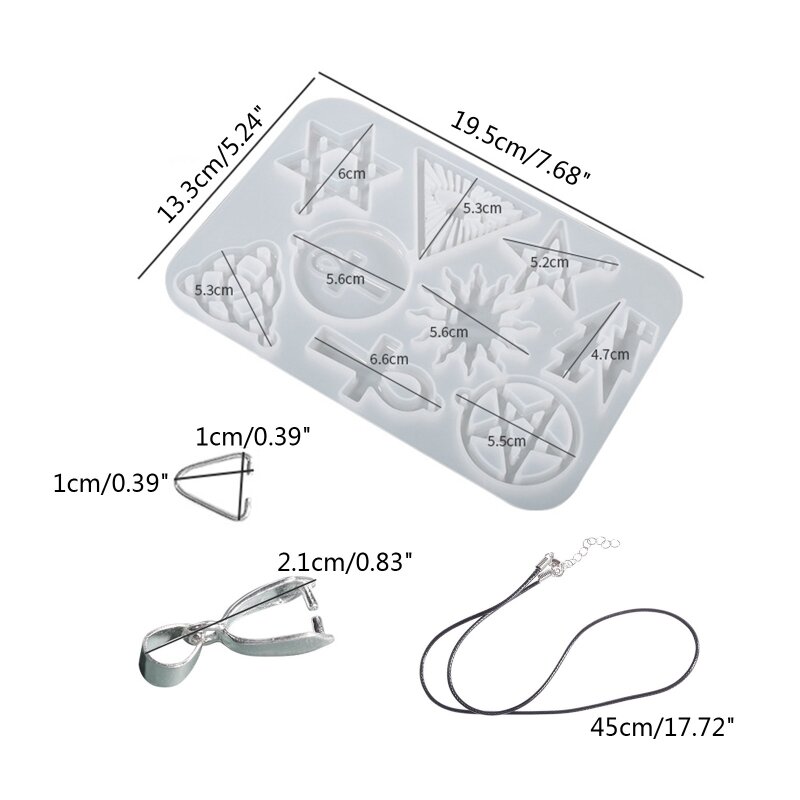 E0BF – moule pour porte-clés et collier en époxy, moule à pendentif en résine moulée, adapté à l'artisanat bricolage
