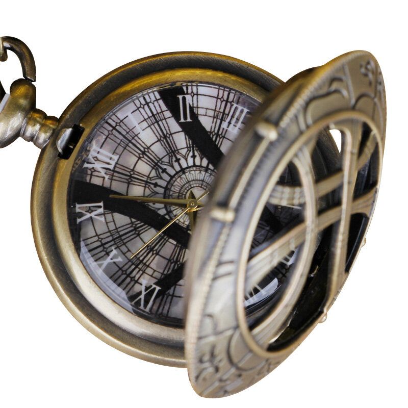New Hollow Out แฟชั่นหรูหรา Vintage Quartz นาฬิกาพ็อกเก็ตจี้สร้อยคอลูกปัดของขวัญผู้ชายผู้หญิง