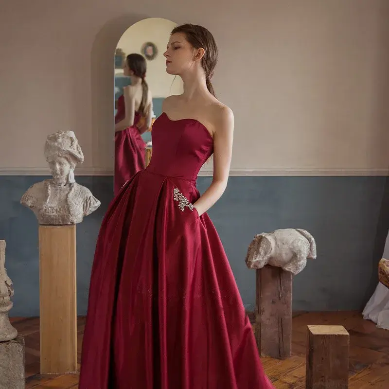 Robe de Soirée de Luxe Élégante pour Femme, Tenue de Mariage, pour Bal de Promo, pour Événements Spéciaux, 2023