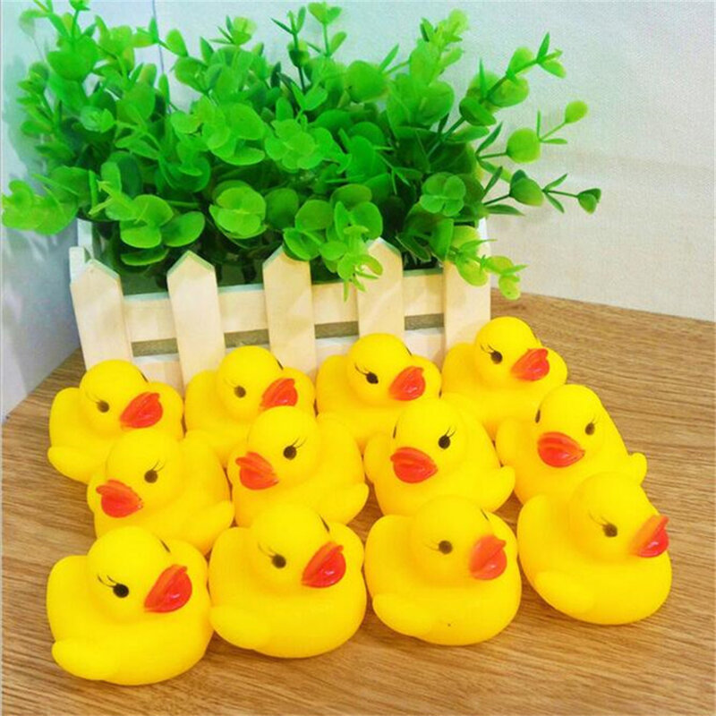10pcs Baby Kids Squeaky Rubber Small Ducks Baby Shower Water Toys for Baby Children Bath Toys Water Fun Game Swimming Pool Toy