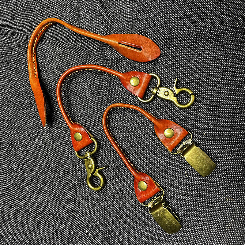 Retro Men's Suspender Accessories, Cowhide Handmade DIY Suspender Replacement, Improved Suspender Accessories, Multi-Color