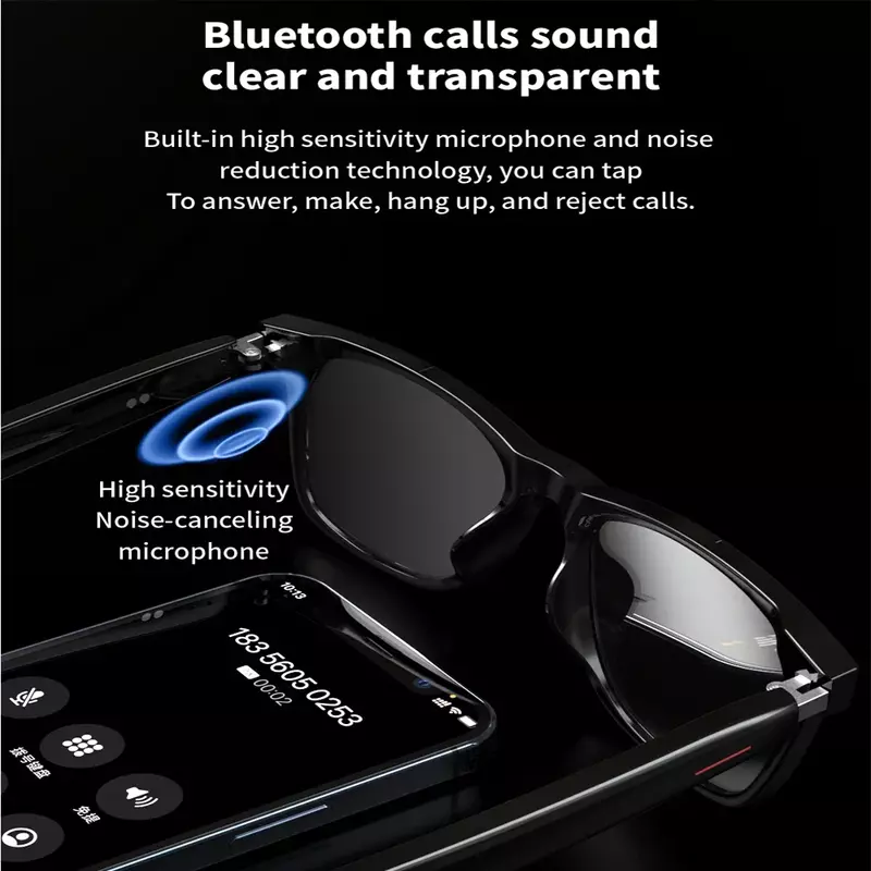 Smart Glasses Headset Wireless Bluetooth Sunglasses Outdoor Sport Hands-free Music Eyeglasses For Xiaomi Earphone Gaming Headset