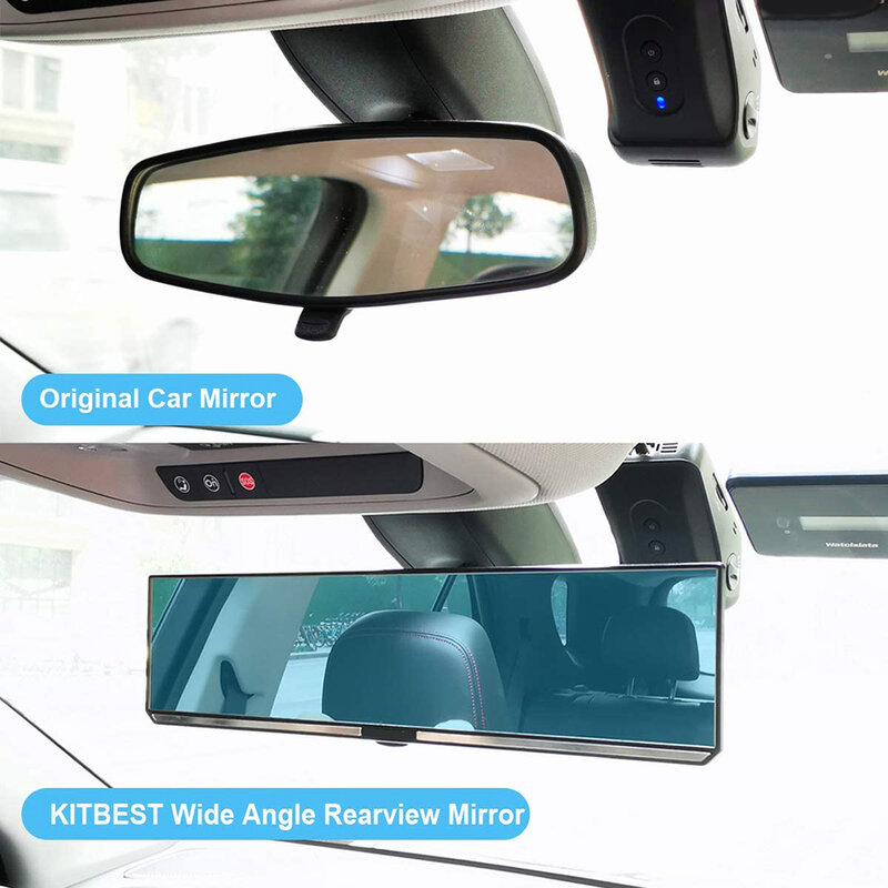 Car Truck Mirror Anti-glare Universal Interior Rear View Mirror Wide Flat Interior Rear View Rearview Mirror With Suction Cup