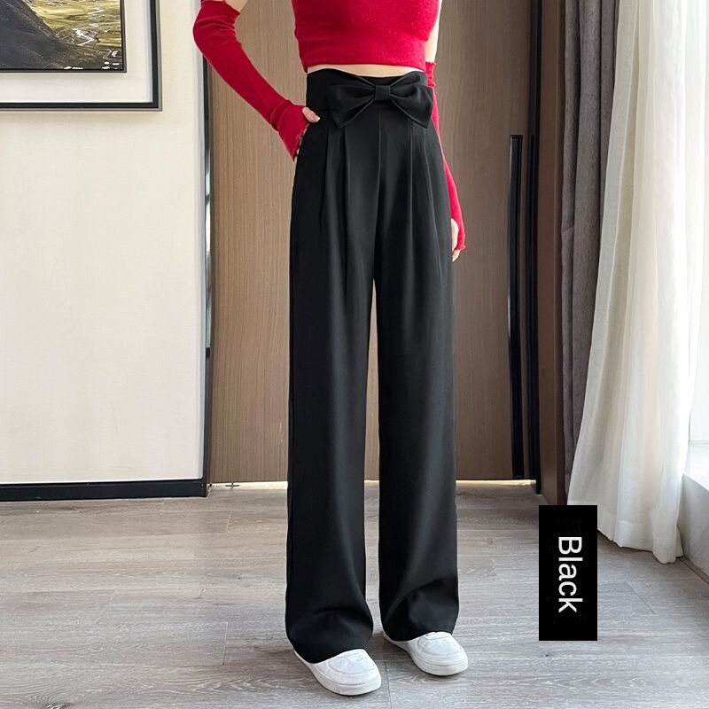Pantaloni da tuta a vita alta pantaloni dritti a gamba larga da donna pantaloni larghi a forma di pera con straccio cadente pantaloni Casual da donna moda coreana nuovo