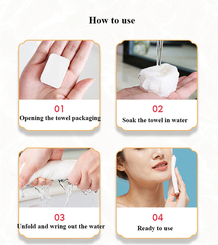 Disposable Compressed Towel Thickened Pure Cotton Travel Hotel Soft Makeup Removal and Cleansing Towel 24*30/28*30CM