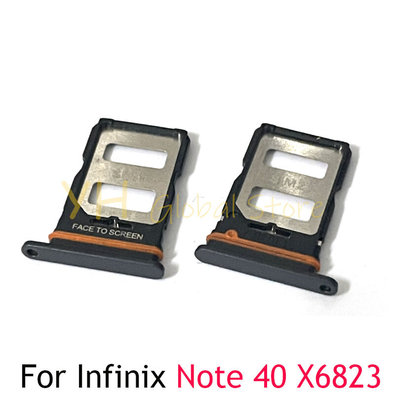 Slot para cartão SIM para Infinix Nota 40, Bandeja Titular, Reparação Peças, X6823, 5Pcs