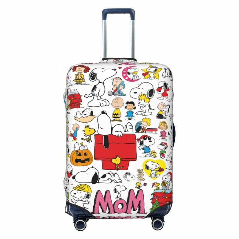 Niestandardowe słodkie kreskówkowe Snoopy pokrowiec na walizkę zmywalne osłony bagażowe dla 18-32 cali