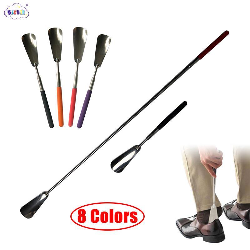 Telescopic Steel Long Handle Shoe Horn Flexible Lifter Spoon Professional Handle Shoe Shoe Tool Useful Shoehorn