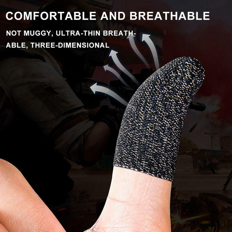 Guantes para la yema del dedo para Gamer, funda transpirable antideslizante para pantalla táctil, a prueba de sudor