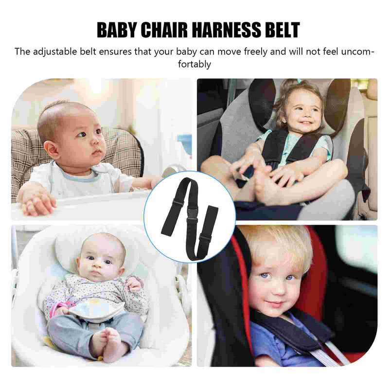Cinturón de silla de alimentación para bebé, arnés de asiento con correa alta, poliéster, avión, viaje, esencial, 3 piezas