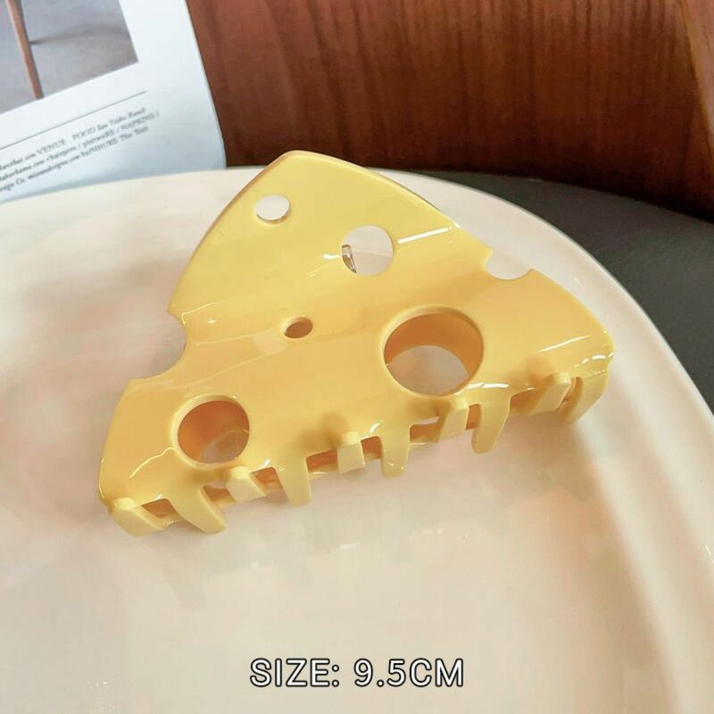 Clip per afferrare il formaggio giallo copricapo dolce forcine vuote in plastica triangolo piccolo ornamento per capelli con Clip laterale