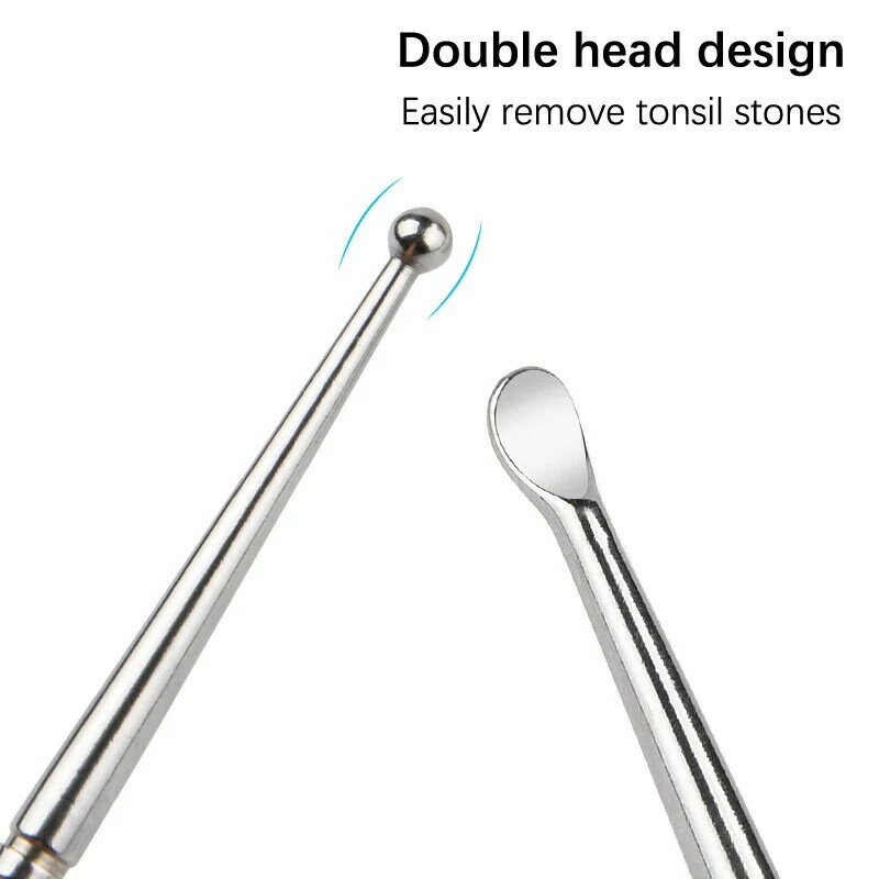 1pcs Tonsil Stone Removal Ear Wax Remover Stainless Steel Remover Mouth Cleaning Care Tools Tonsil Stone Remover Health Care