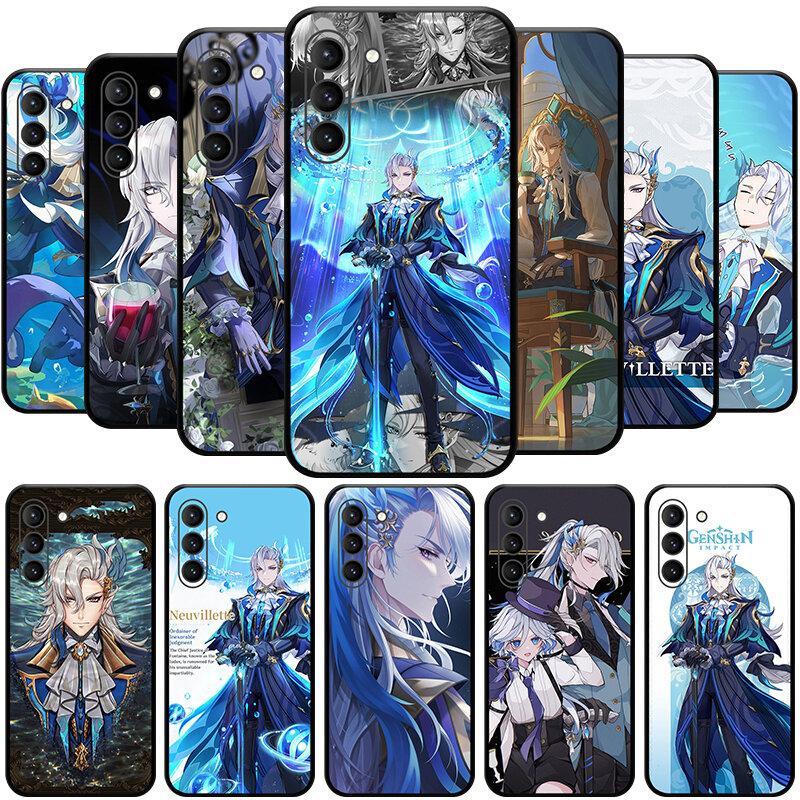 Capa de Telefone com Personagem Genshin Impact Hydro, 5 Estrelas, Samsung Galaxy S23 Ultra, S22 +, S21, FE, S20, A54, Note20Plus, A53