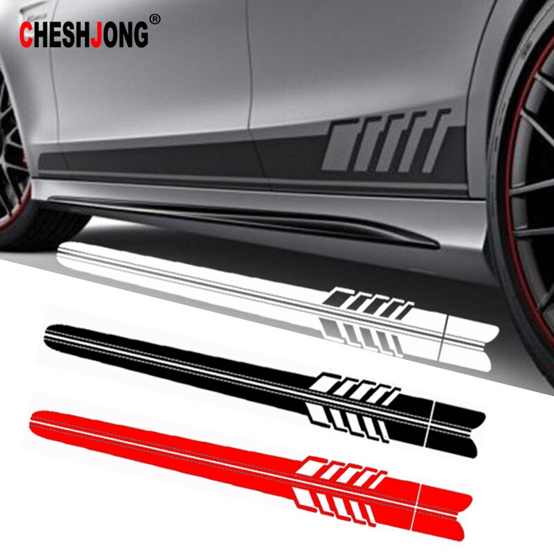 Car Side Stickers Wrap Racing Stripes For Audi Ford BMW Toyota Honda Mercedes Benz Auto Vinyl Film Body Door Accessories Decals