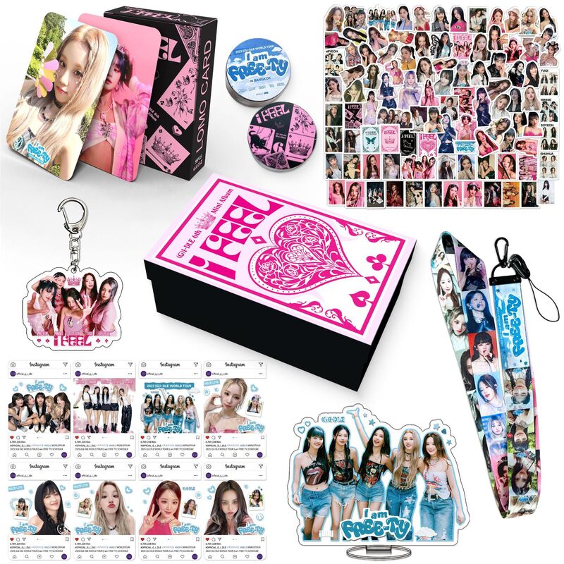 Kpop GIDLE Photocards Gift Box, Novo Álbum, Foto Super Lady, Conjunto de Cartões, Coleção Fãs