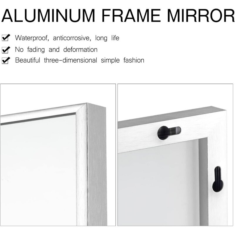 Полноразмерное зеркальное настенное зеркало, полноразмерные зеркала для стен, фотообои, прислоненное к гардеробу, полностью из алюминия