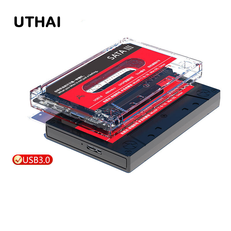 UTHAI-Disque dur externe T46, USB 3.0, SATA, 5Gbps, 2.5 pouces, boîtier HD externe pour PC, ordinateur portable, cassette, nouveau