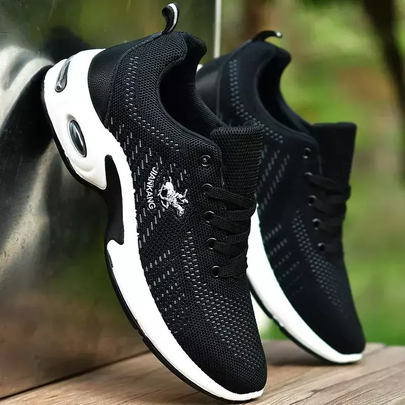 Fashion Air Cushion Men's Running Shoes Large Size 38-47 Sneakers Breathable Outdoor Sports Leather Shoes Non-Slip Male Sneakers